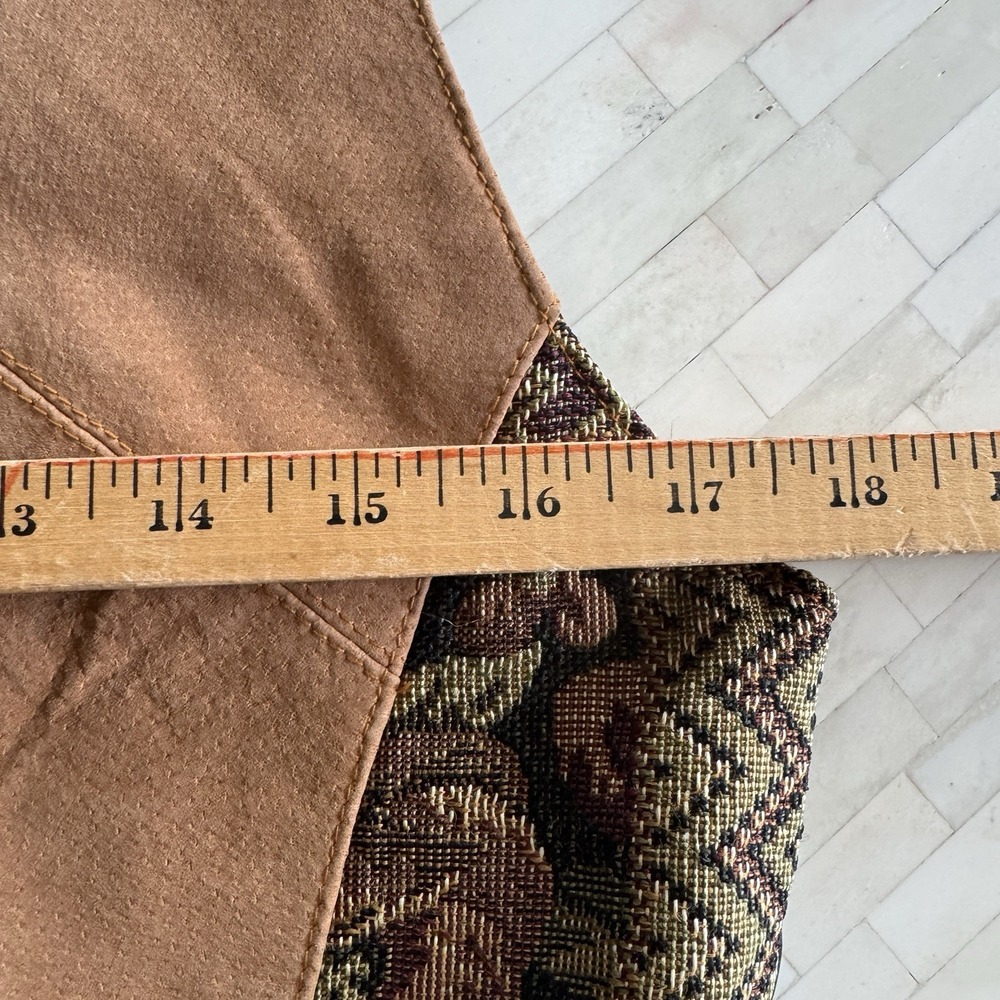 Vintage Genuine Leather Suede Tapestry Vest Womens M/L 90s Western Festival - Picture 8 of 11